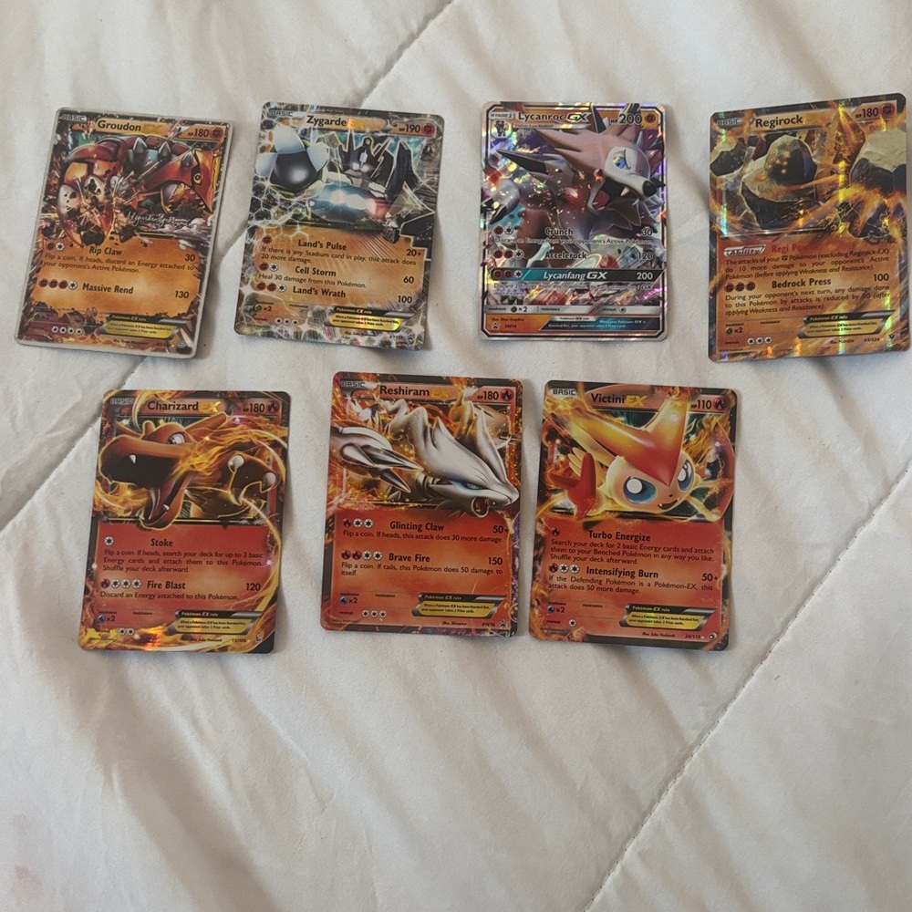 Pokemon Trading Cards Collection - Red and Orange